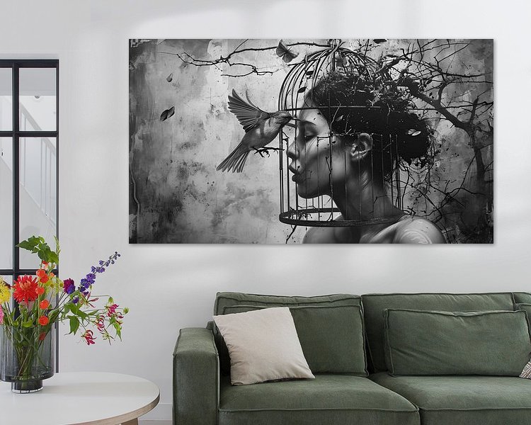 Voorbeeld van het werk in een kamer