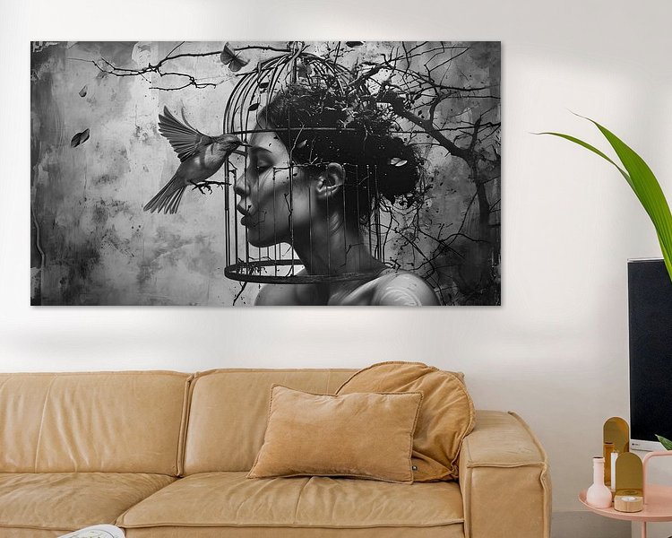 Voorbeeld van het werk in een kamer