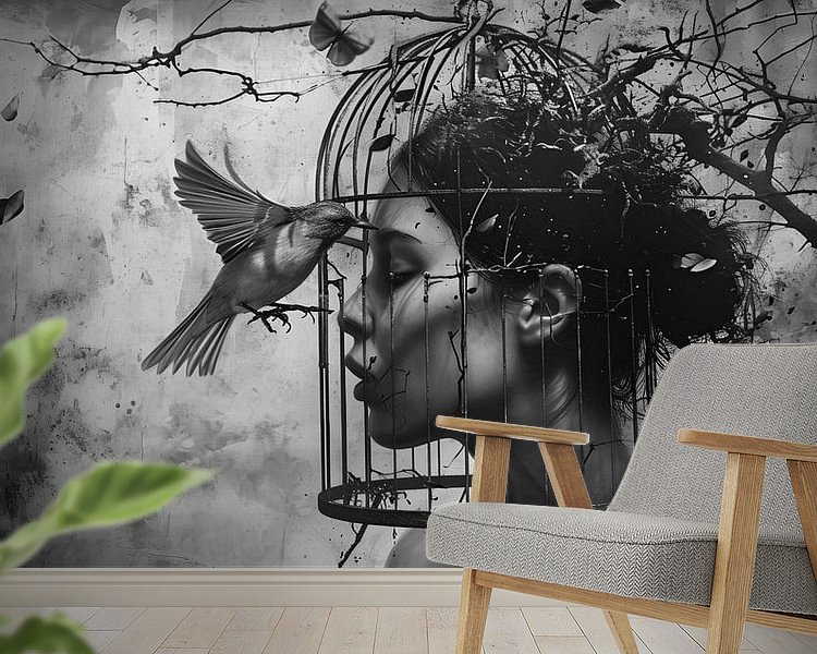 Voorbeeld van het werk in een kamer