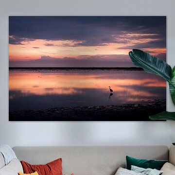 Sonnenuntergang über dem Watt bei Schiermonnikoog