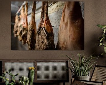 Drying Serrano hams by Frans Scherpenisse