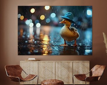 Duck in the rain by Mathias Ulrich