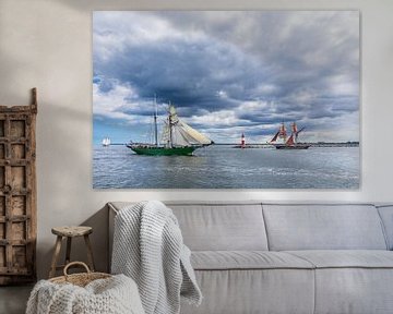 Sailing ships on the Baltic Sea during the Hanse Sail in Rostock by Rico Ködder