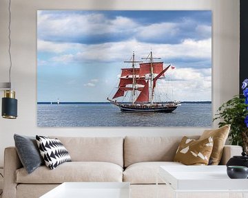 Sailing ship on the Baltic Sea during the Hanse Sail in Rostock