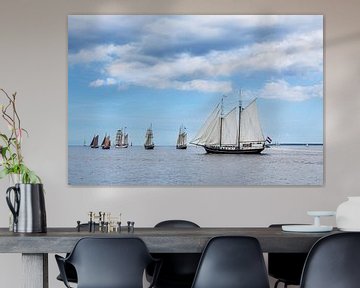 Sailing ships on the Baltic Sea during the Hanse Sail in Rostock by Rico Ködder