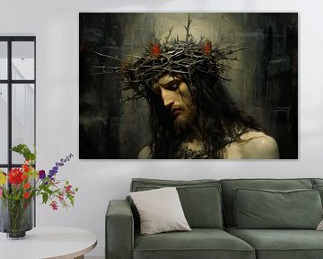 Jesus with the crown of thorns by Heike Hultsch