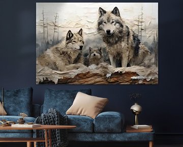 Collage de loups sur Jacky