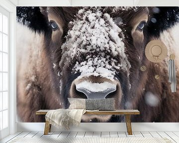 Bison in the snow by haroulita