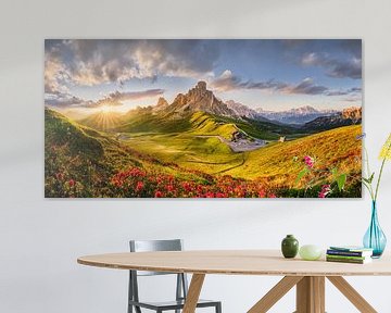 Zonsondergang in de Alpen bij Passo Giau in de Dolomieten van Voss Fine Art Fotografie