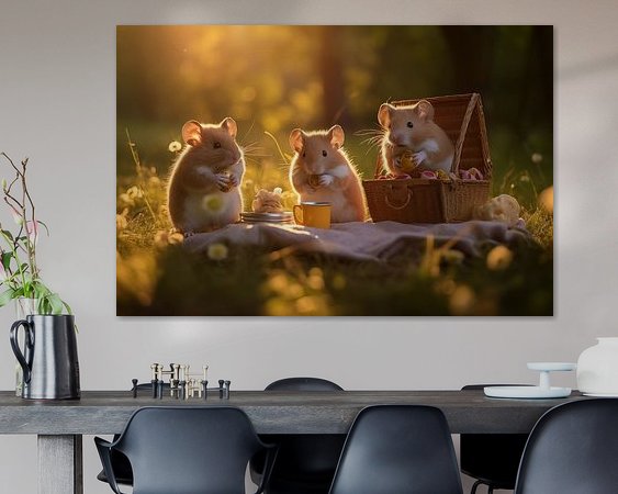 Voorbeeld van het werk in een kamer