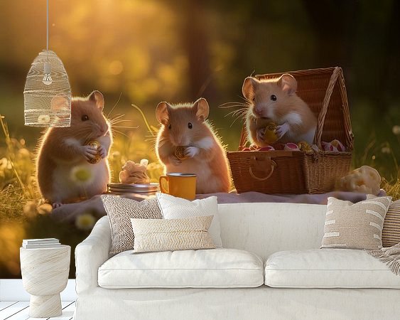 Voorbeeld van het werk in een kamer