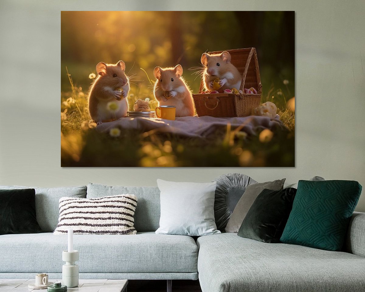 Voorbeeld van het werk in een kamer