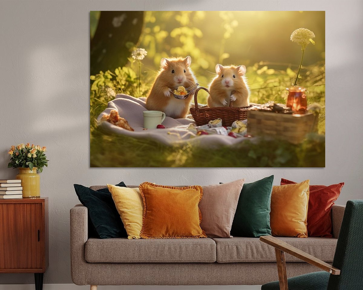 Voorbeeld van het werk in een kamer