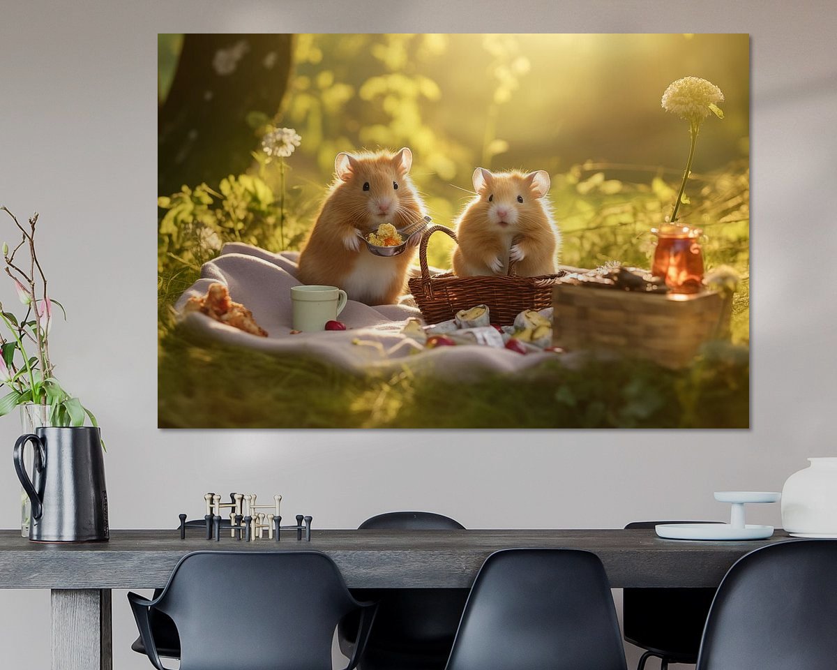Voorbeeld van het werk in een kamer