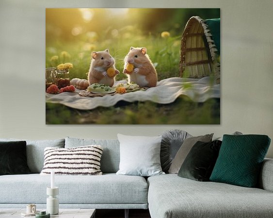 Voorbeeld van het werk in een kamer