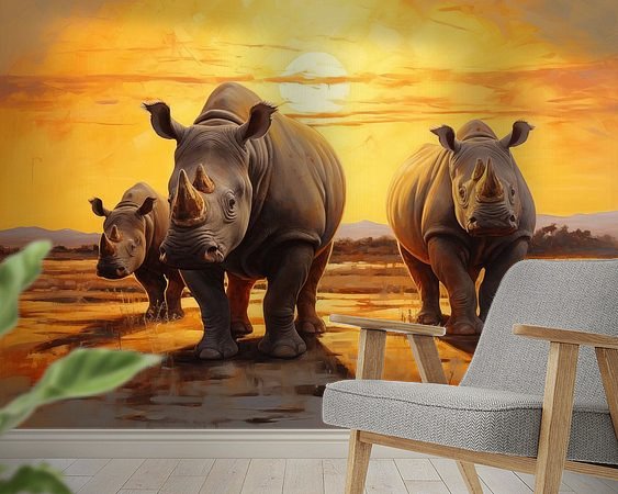 Voorbeeld van het werk in een kamer