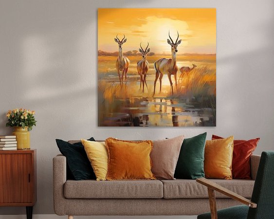 Voorbeeld van het werk in een kamer