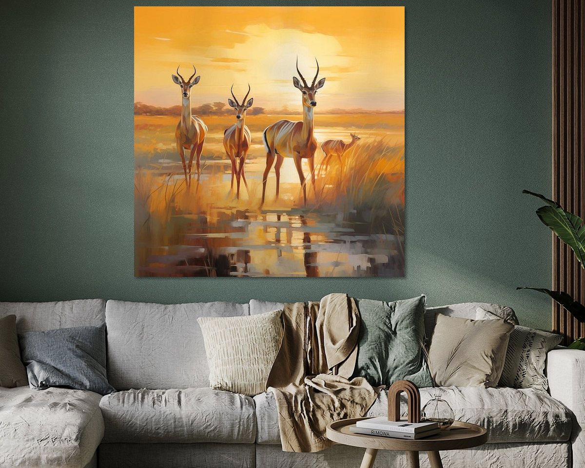 Voorbeeld van het werk in een kamer