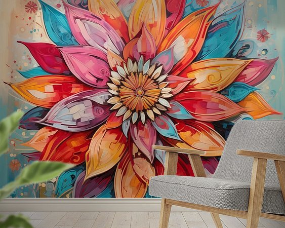 Voorbeeld van het werk in een kamer