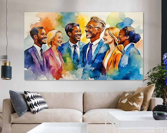 Voorbeeld van het werk in een kamer