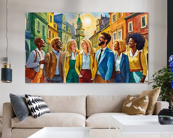 Voorbeeld van het werk in een kamer