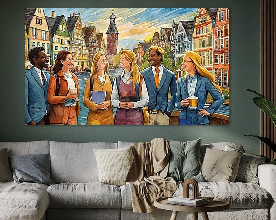 Voorbeeld van het werk in een kamer