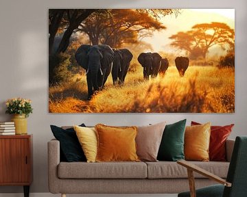 Evening light on the African Plain by Vlindertuin Art