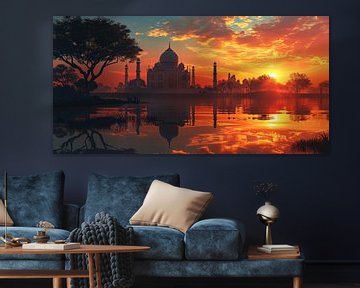 Lueur matinale du Taj Mahal sur Vlindertuin Art