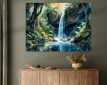 Jungle waterfall by SirHeckeCreative