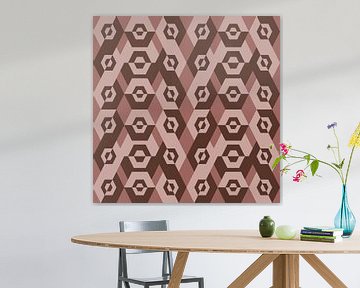 70s retro geometric pattern in brown and beige. by Dina Dankers