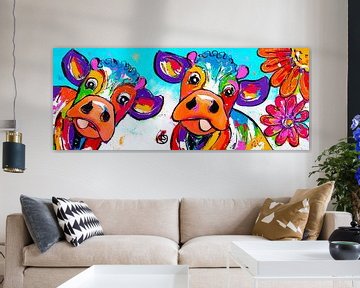 Funny Cows in Full Bloom by Happy Paintings