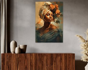 African grace in shades of orange and grey by Dave