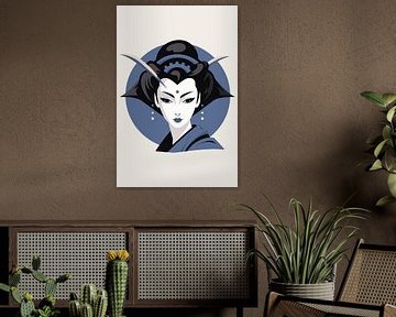 Blue Nova Japandi Wall Art - Enrich your Space with Zen Elegance by Marian Nieuwenhuis