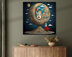 Voorbeeld van het werk in een kamer