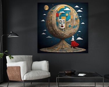 Voorbeeld van het werk in een kamer
