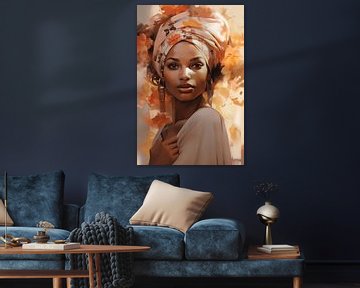 African woman in autumn colours by Dave