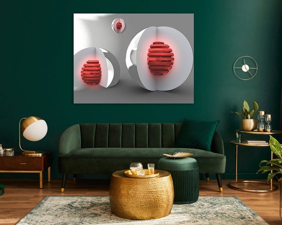 Voorbeeld van het werk in een kamer