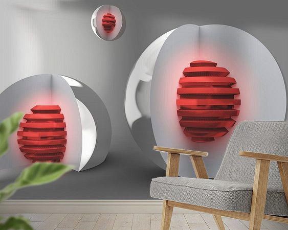 Voorbeeld van het werk in een kamer