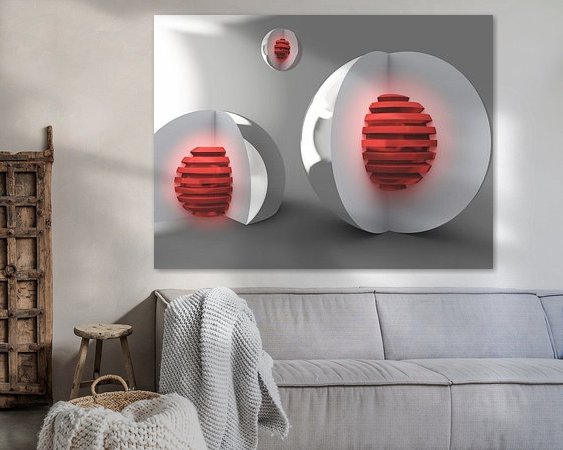 Voorbeeld van het werk in een kamer