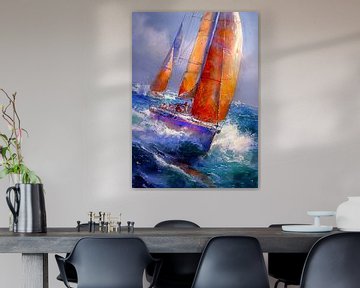 Sailing sport art #sailing #yacht by JBJart Justyna Jaszke