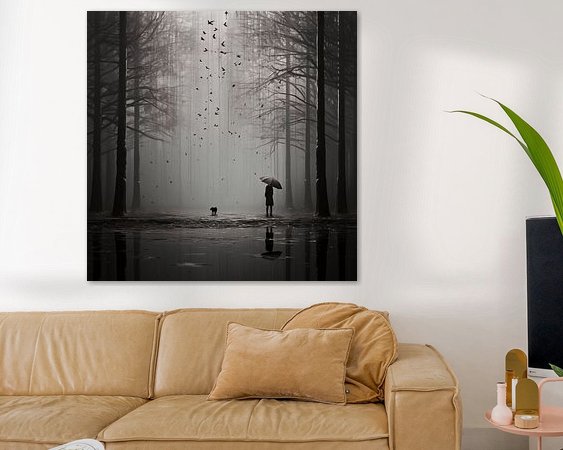 Voorbeeld van het werk in een kamer