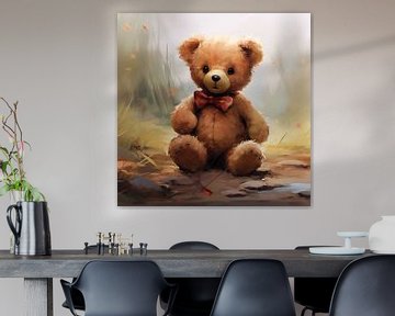 Teddybeer schilderij van The Xclusive Art