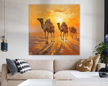 Camels in sahara by The Xclusive Art