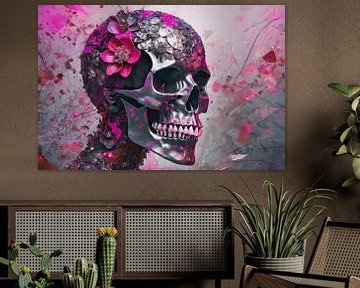 Skull in pink by Uwe Merkel