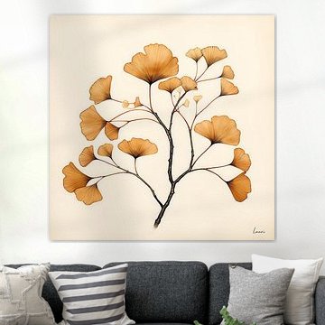 Branche dans les tons dorés