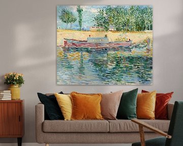 Oever van de Seine met boten, Vincent van Gogh