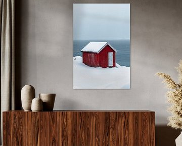 Haus am Meer im Winter