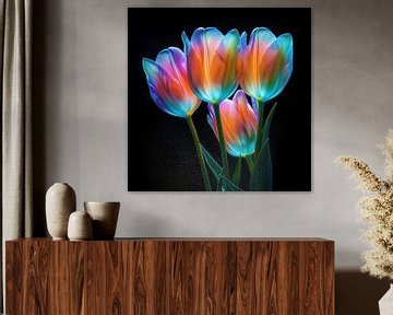 Tulipes lumineuses sur Dakota Wall Art