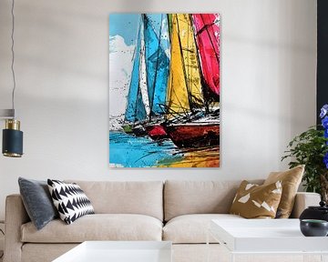 Art sportif de la voile #sailing #yacht sur JBJart Justyna Jaszke