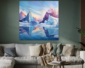Antarctica bergen abstract van The Xclusive Art